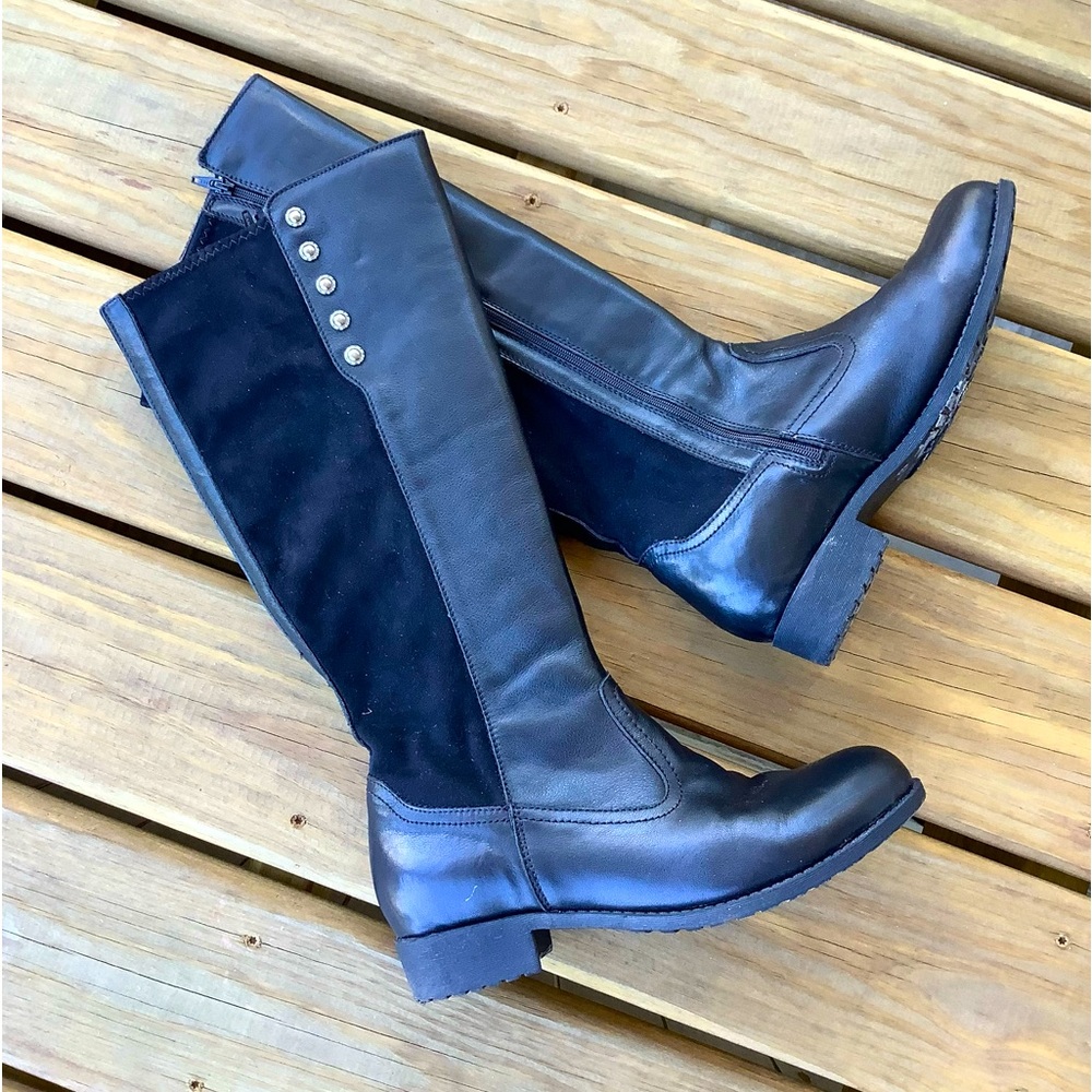 Comfy stylish leather boots in bigger size 🖤🖤